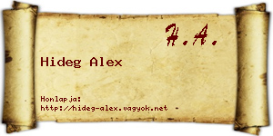 Hideg Alex névjegykártya