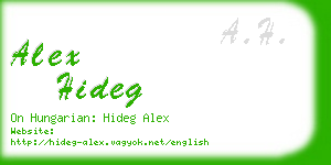 alex hideg business card